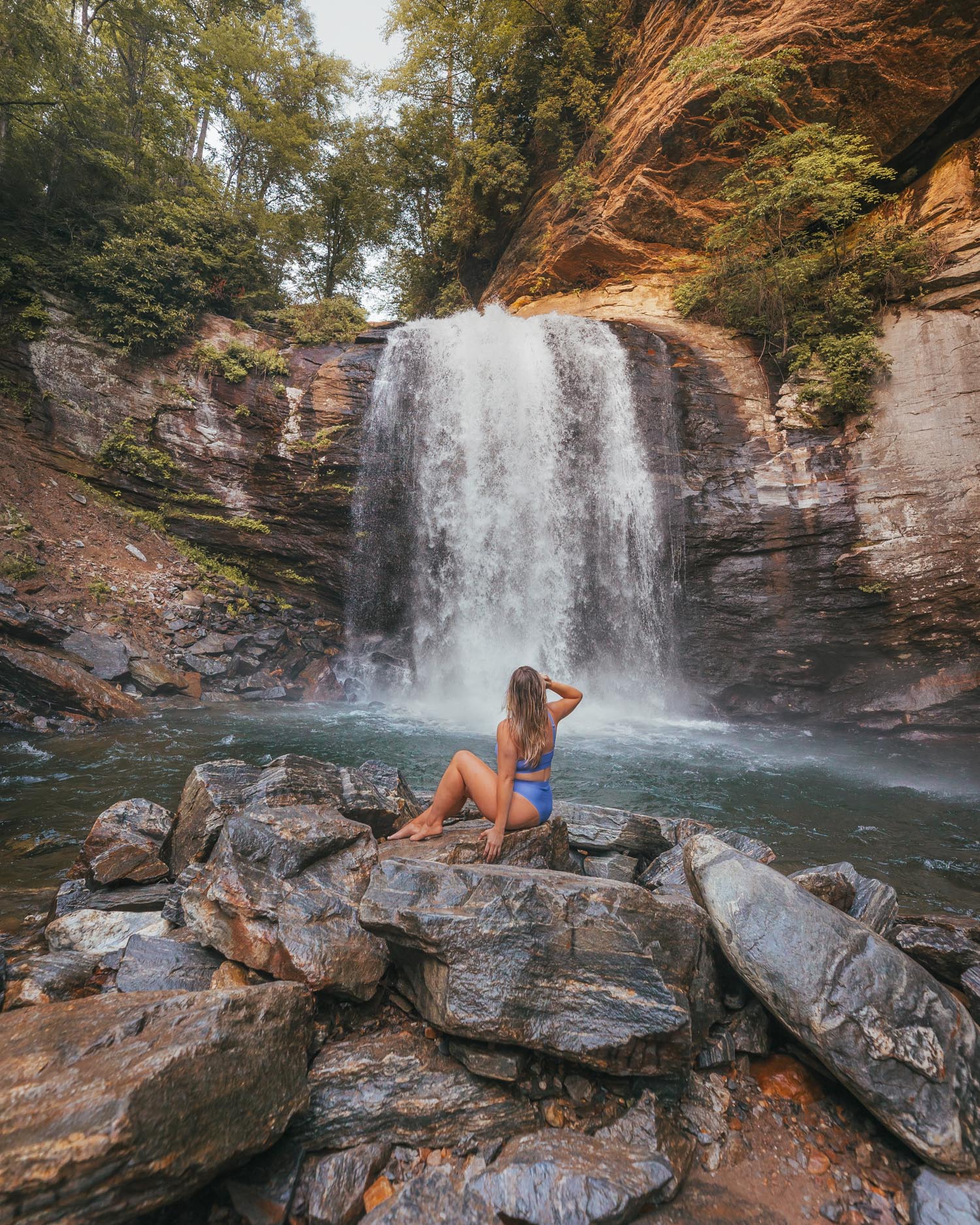 Exploring waterfalls with Asheville Jeep Tours; Best Things to Do in Asheville