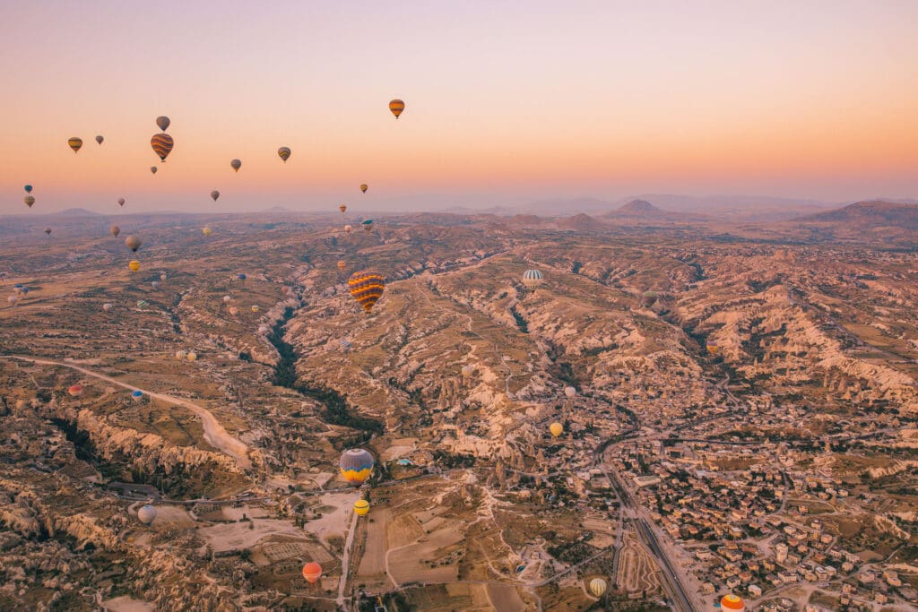 Cappadocia, Turkey hot air balloon at sunrise