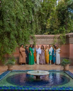 Group of women on Jetset Trips tour at YSL Museum, Marrakech, Morocco