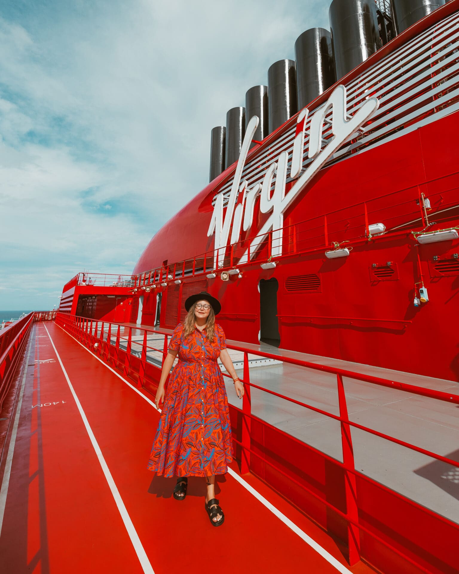 The Runway with the Virgin logo on Virgin Voyages