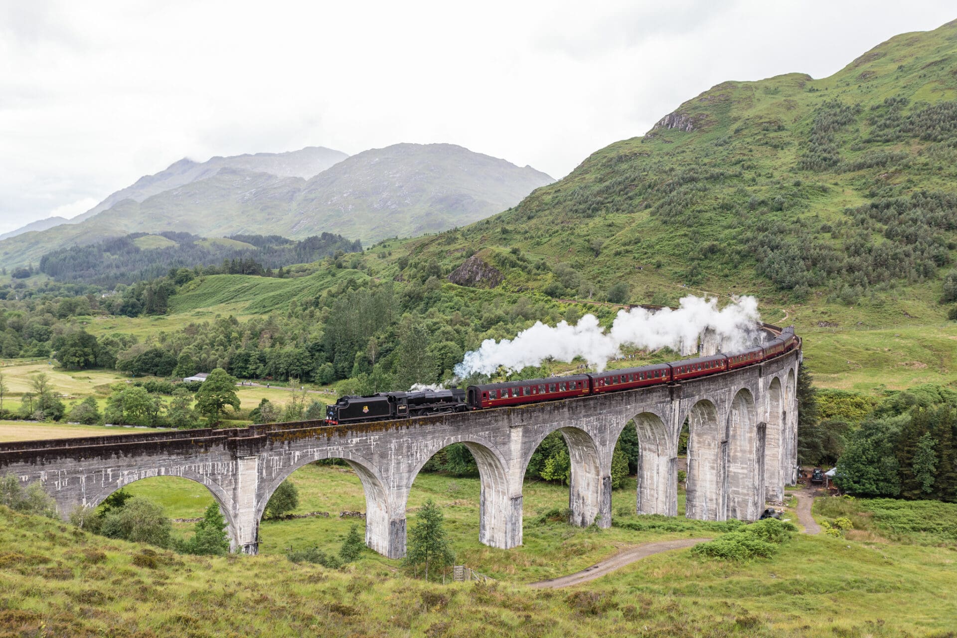 Glenfinnan Viaduct Jacobite Steam Train Scotland