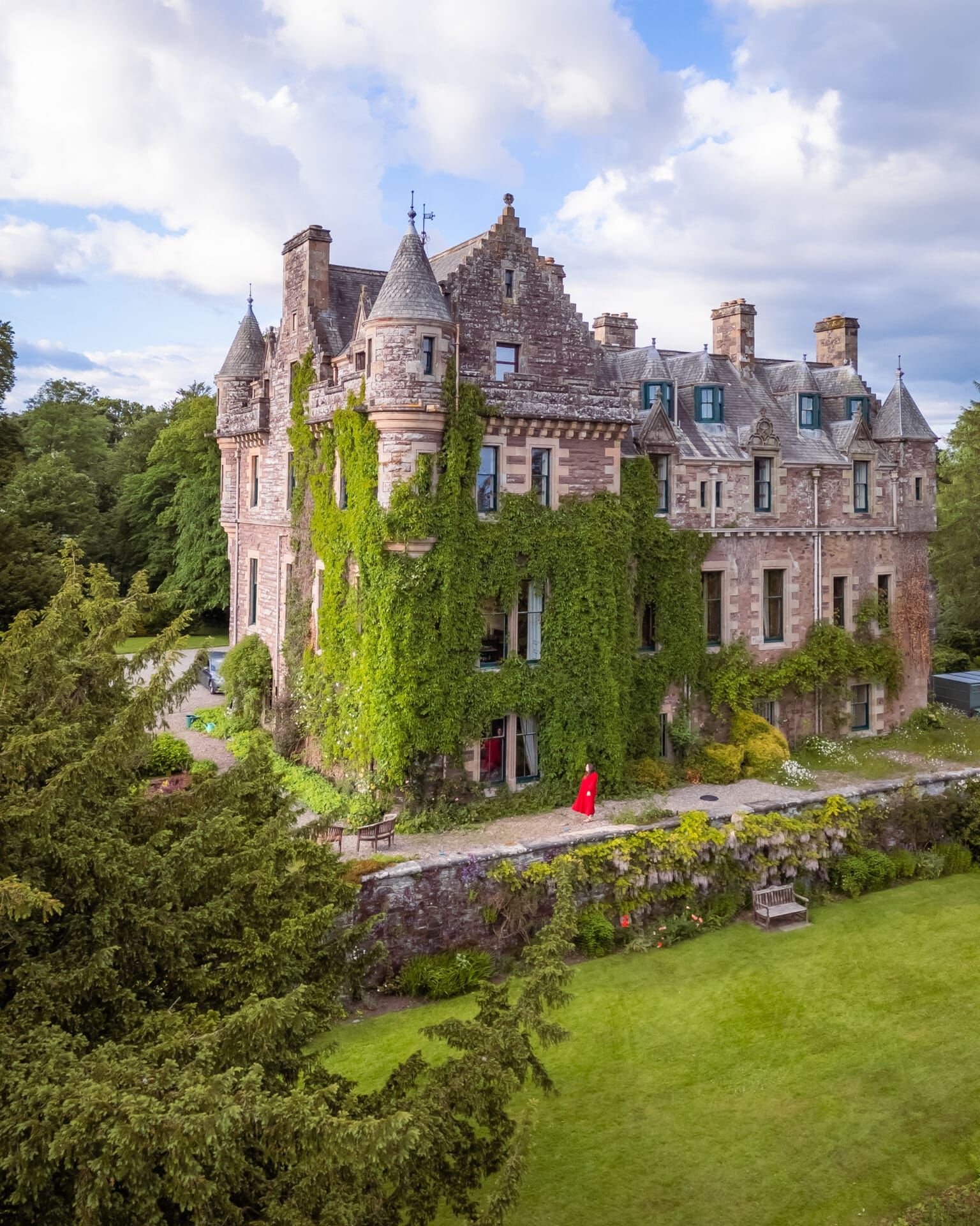 Kilbryde Castle Airbnb in Scotland; affordable castle accommodation in Scotland