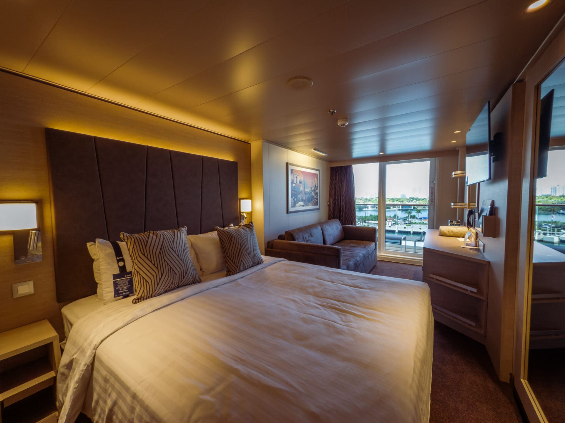 Balcony room interior on MSC World America