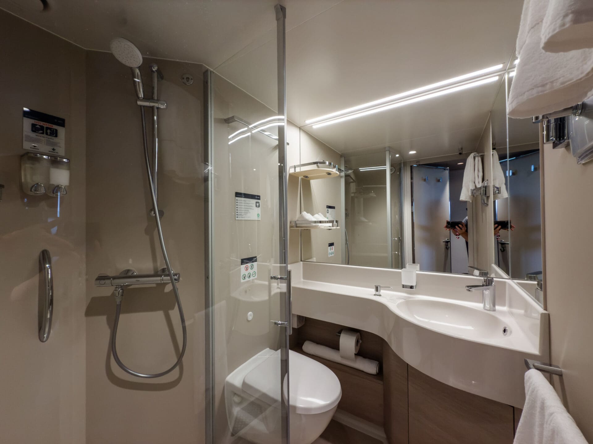 Bathroom in cabin on MSC World America